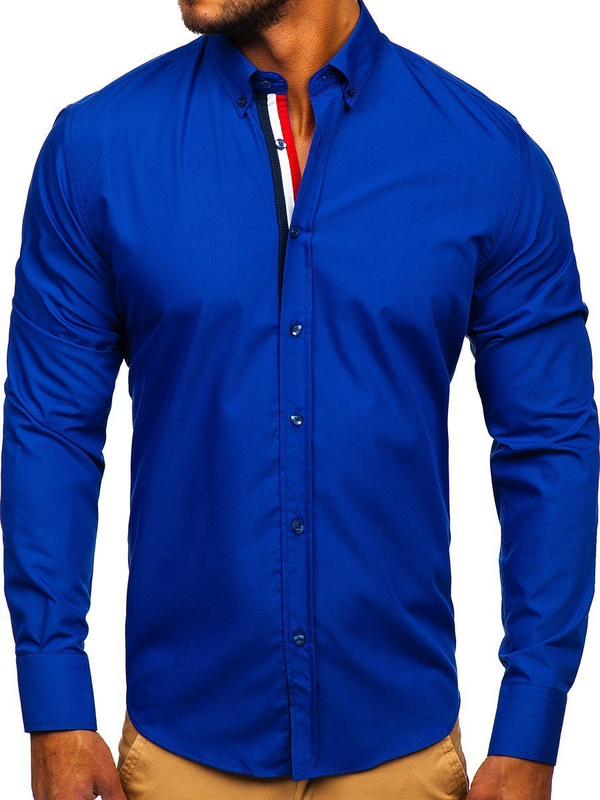 Men's Elegant Long Sleeve Shirt Cobalt Bolf 3713