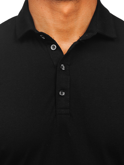 Men’s Long Sleeve Cotton Polo Shirt Black Bolf 5119