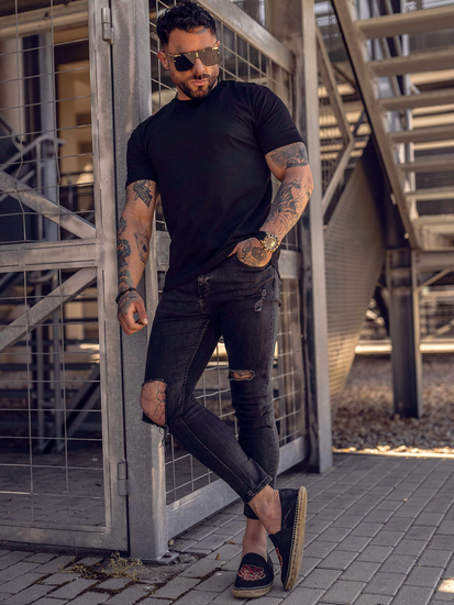 Men's Basic Cotton T-shirt Black Bolf 192397B