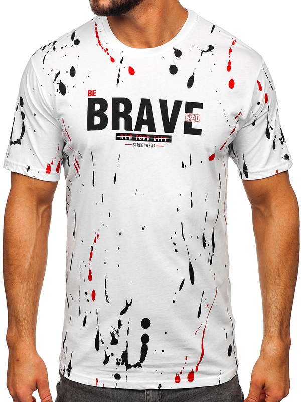 Men's Cotton Printed T-shirt White Bolf 14727