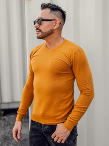 Men’s V-neck Sweater Camel Bolf YY03