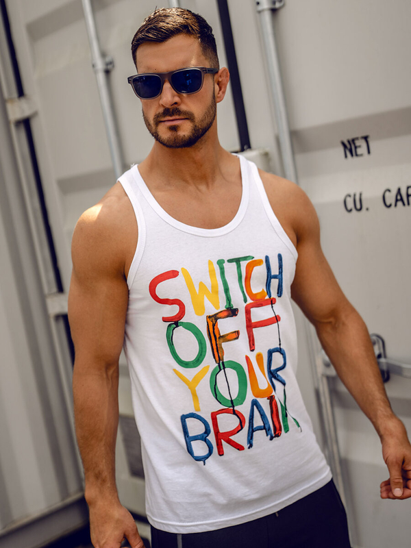 Men’s Printed Tank Top White Bolf 14837A