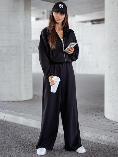 Women’s 2-piece Zip Butter Sport Outfit Black Bolf 821109