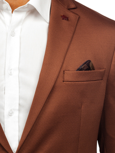 Men’s Elegant Suit Jacket Brown Bolf 022