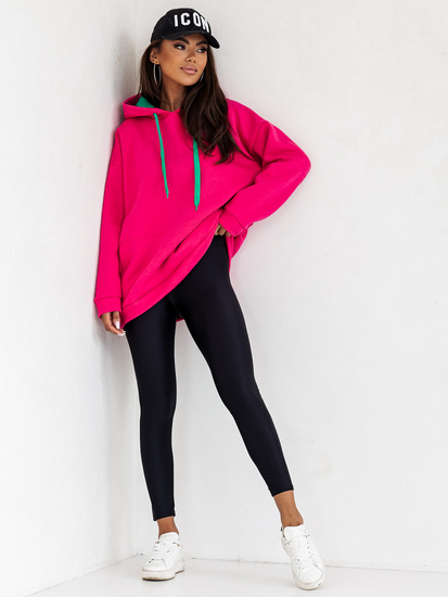 Women's Warm Kangaroo Hoodie Fuchsia Bolf 82131
