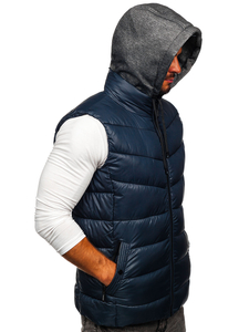 Men's Hooded Gilet Navy Blue Bolf 2909