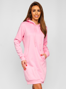 Women's Longline Hoodie Light Pink Bolf YS10005-A