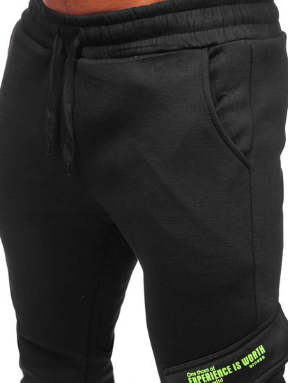 Men's Warm Cargo Sweatpants Black Bolf HW2173