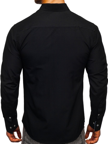 Men's Elegant Long Sleeve Shirt Black Bolf 8838-1