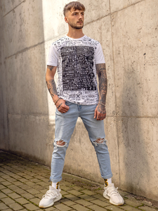 Men's Cotton Printed T-shirt White Bolf 1173