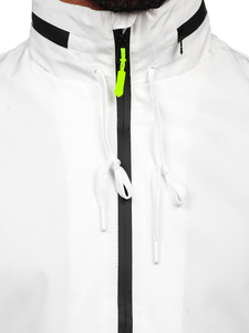 Men's Lightweight Jacket with hidden Hood White Bolf 5M3105