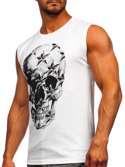 Men's Printed Tank Top White Bolf 14817