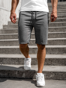 Men's Sweat Shorts Grey-Black Bolf Q3874