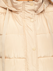 Women's Longline Quilted Oversize Gilet Beige Bolf 81276