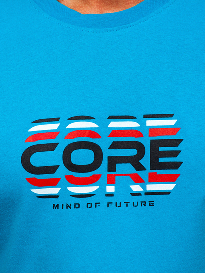 Men's Cotton T-shirt Turquoise Bolf 14731