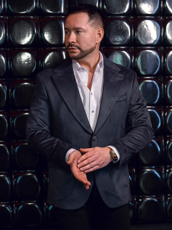 Men’s Velvet Blazer Navy blue Bolf 24410