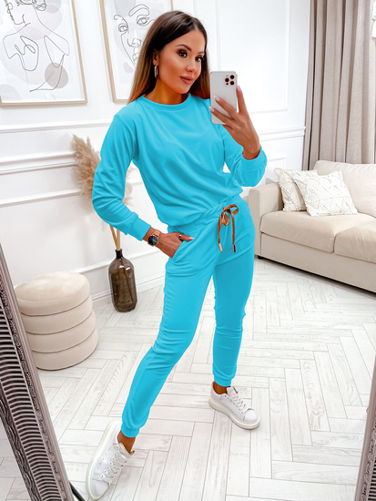 Women's 2-Piece Velour Tracksuit Mint Bolf 8129