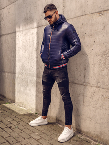 Men's Lightweight Quilted Jacket Navy Blue Bolf 6191A