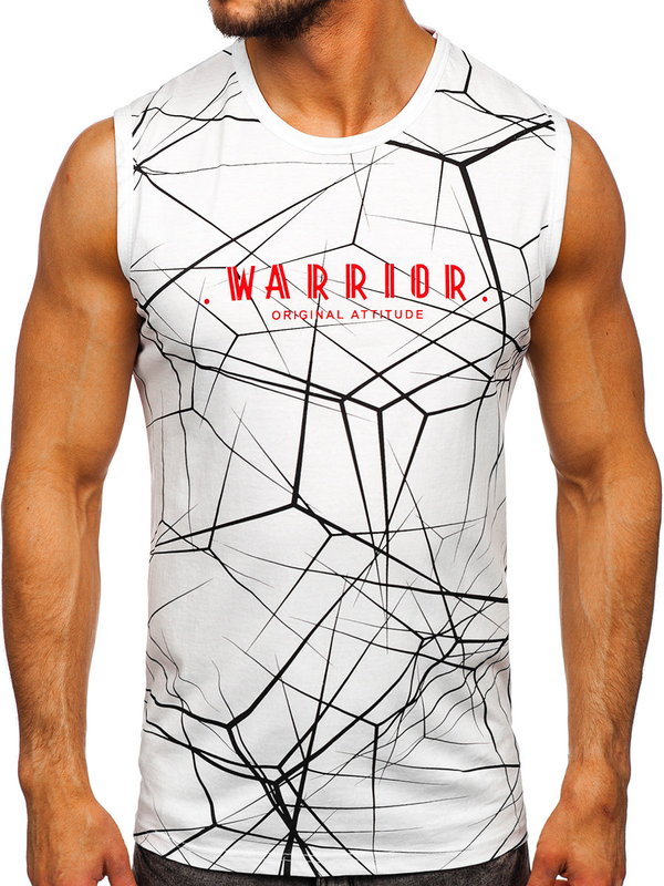 Men's Printed Tank Top White Bolf 14813