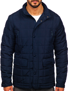 Men's Quilted Lightweight Jacket Navy Blue Bolf 5M709