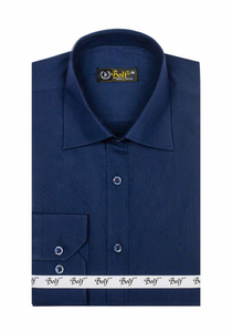 Men’s Elegant Long Sleeve Shirt Navy blue Bolf 1703