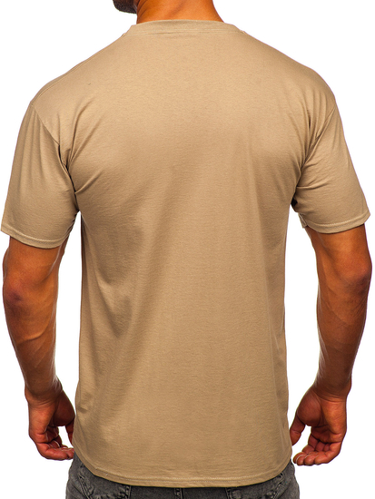 Men's Cotton Basic T-shirt Beige Bolf B459
