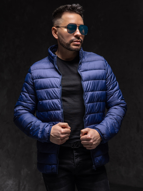 Men's Quilted Lightweight Jacket Navy Blue Bolf LY33A1
