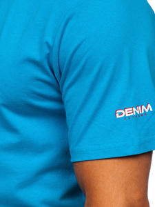 Men's Cotton T-shirt Turquoise Bolf 14731