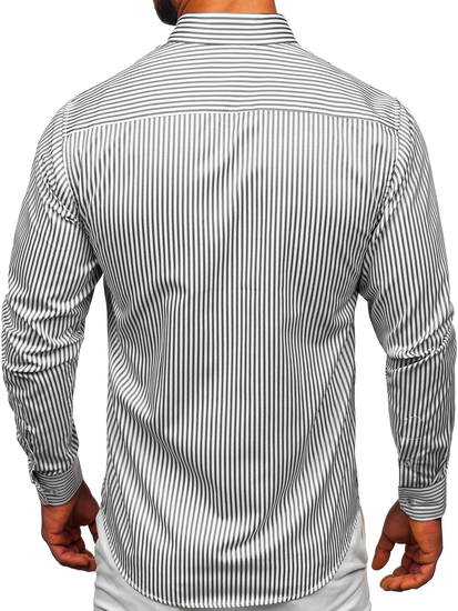 Men's Striped Long Sleeve Shirt Graphite Bolf 22731