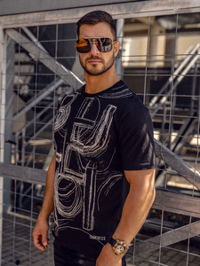 Men's Printed T-shirt Black Bolf KS2525TA