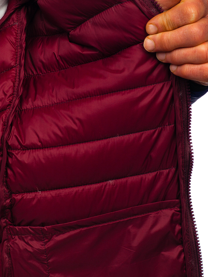 Men's Lightweight Quilted Hooded Jacket Navy Blue Bolf 13022