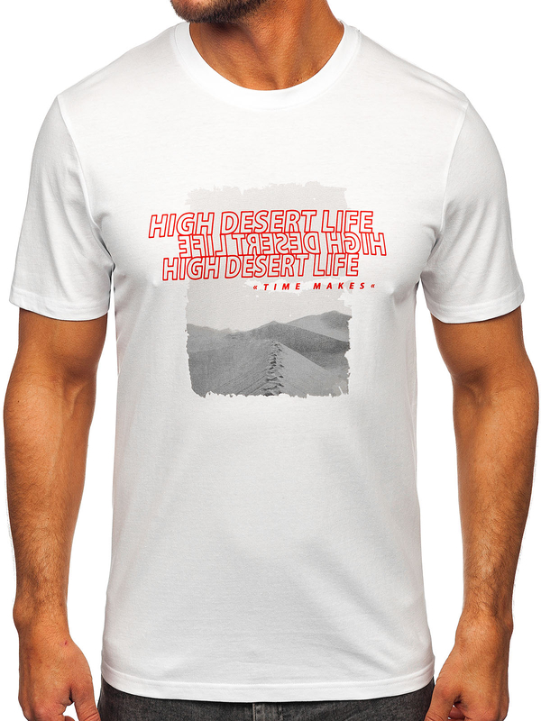 Men's Cotton Printed T-shirt White Bolf MPO3465