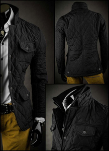 Men's Elegant Quilted Jacket Black Bolf 802A