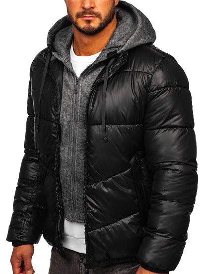 Men's Winter Quilted Jacket Black Bolf B2906