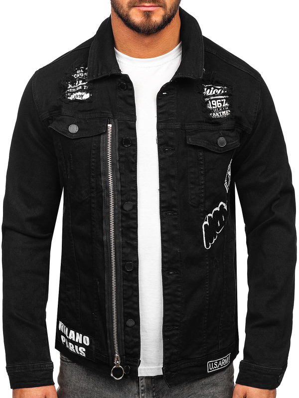 Men's Denim Jacket Black Bolf G131