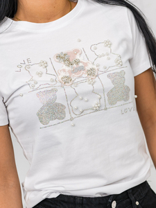 Women's Printed T-shirt White Bolf 96T615