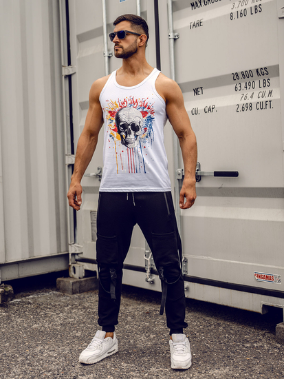 Men’s Printed Tank Top White Bolf 14839A