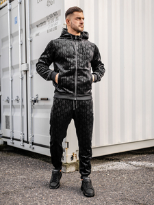 Men’s Velour Sport Outfit Black Bolf 3B113A2