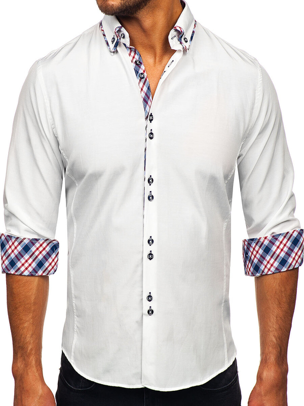 Men's Elegant Long Sleeve Shirt White Bolf 4704