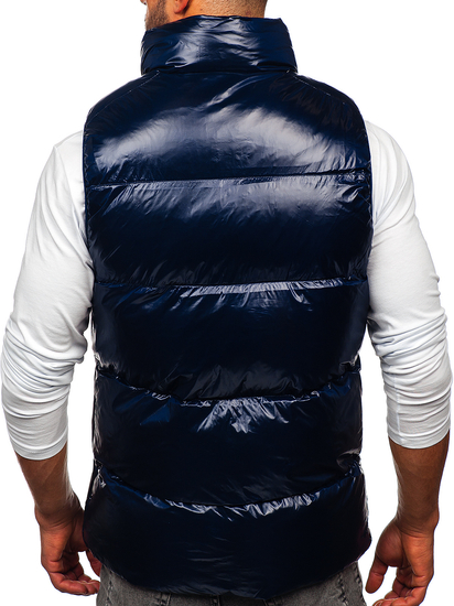 Men's Thick Quilted Gilet Navy Blue Bolf 9968