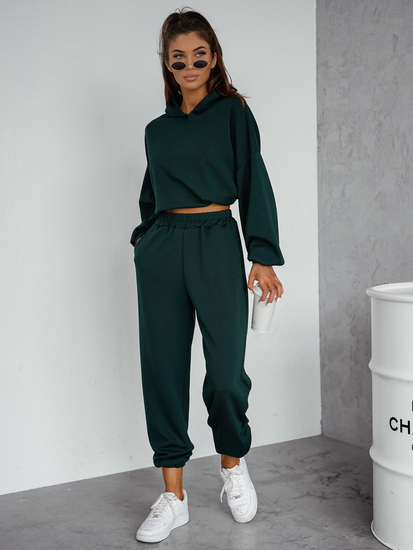 Women’s 2-piece Sport Outfit with butter hood Bottle Green Bolf 525