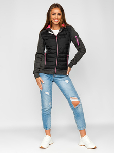Women's Lightweight Jacket with hood Black Bolf KSW4001A1