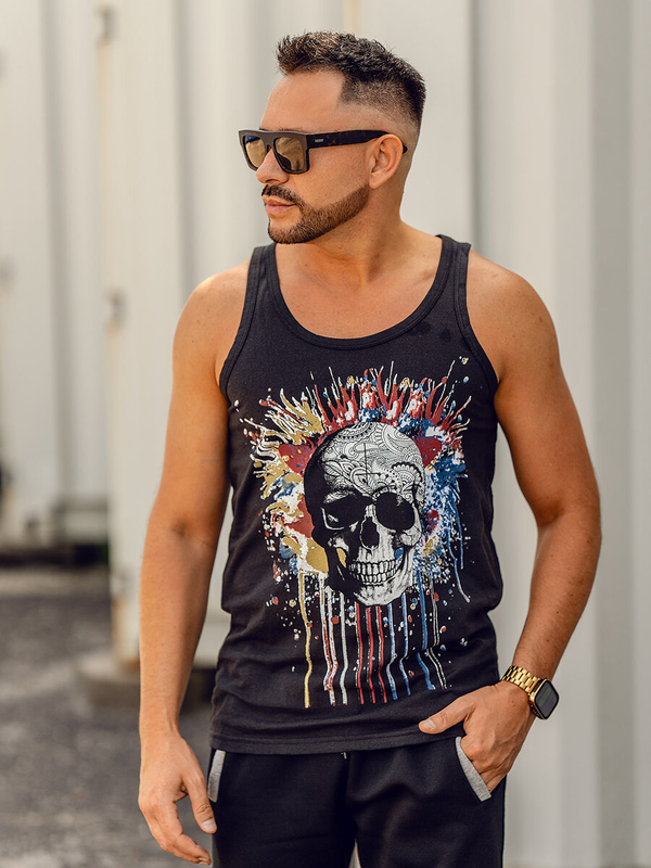 Men’s Printed Tank Top Black Bolf 14839A