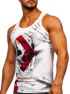 Men's Printed Boxer Tank Top White Bolf 14847