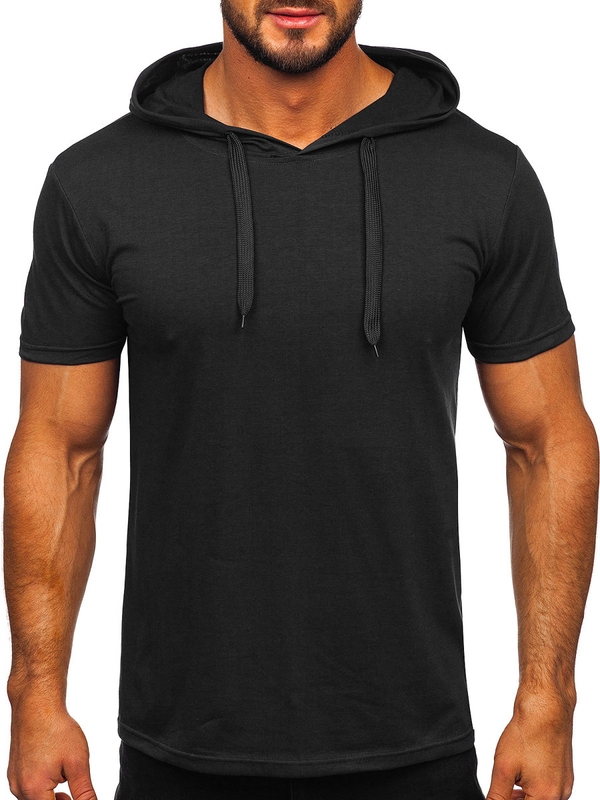 Men's Basic T-shirt with Hood Black Bolf 8T89
