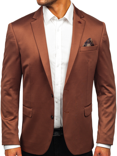 Men’s Elegant Suit Jacket Brown Bolf 022