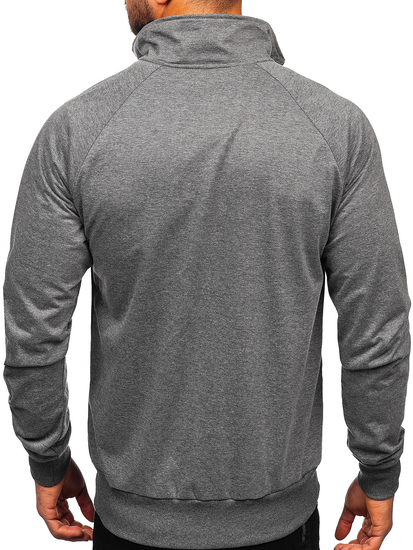 Men's Zip Stand Up Sweatshirt Graphite Bolf B062