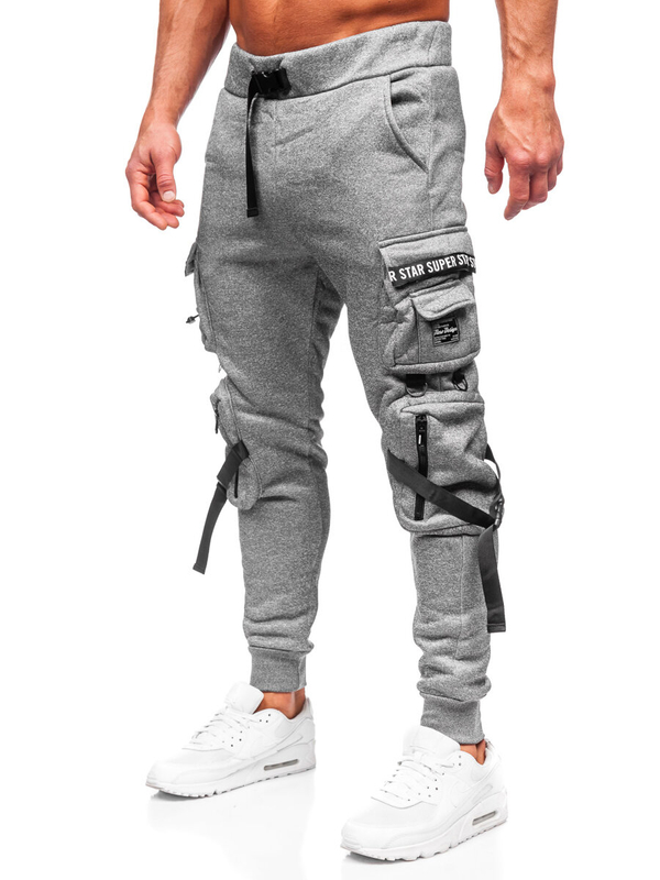 Men's Cargo Joggers Grey Bolf HSS017