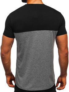 Men's Basic T-shirt with pocket Black-Graphite Bolf 8T91
