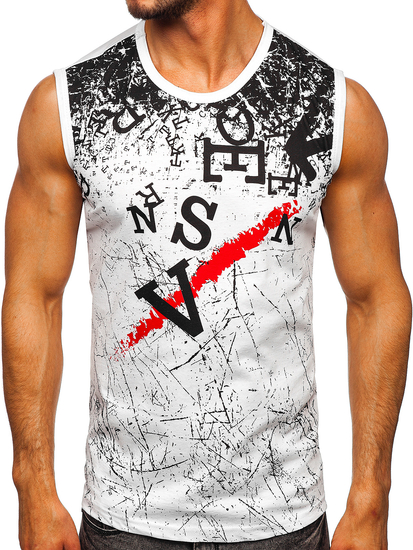 Men's Printed Tank Top White Bolf 14826